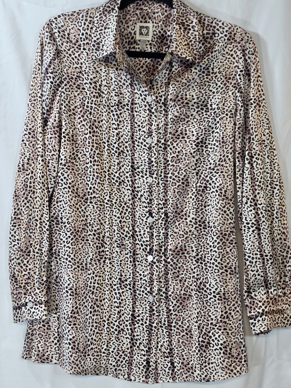 Anne Klein Leopard-Print Blouse Size Small